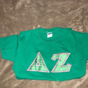 Delta Zeta Stitched Letter Tshirt